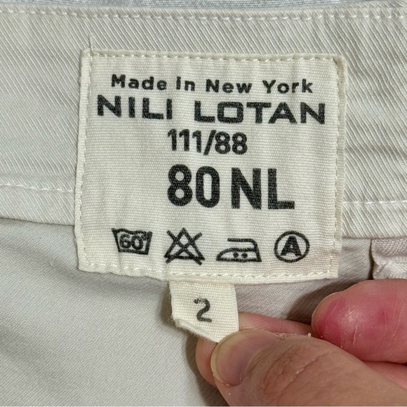 Nili Lotan Paris Pant in Eggshell Drop Crotch Cotton Twill Size 2 Edgy USA Work - Picture 7 of 13